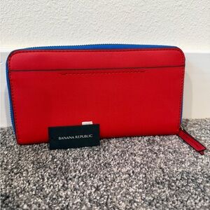 Banana Republic Vibrant Red and Blue Wallet
